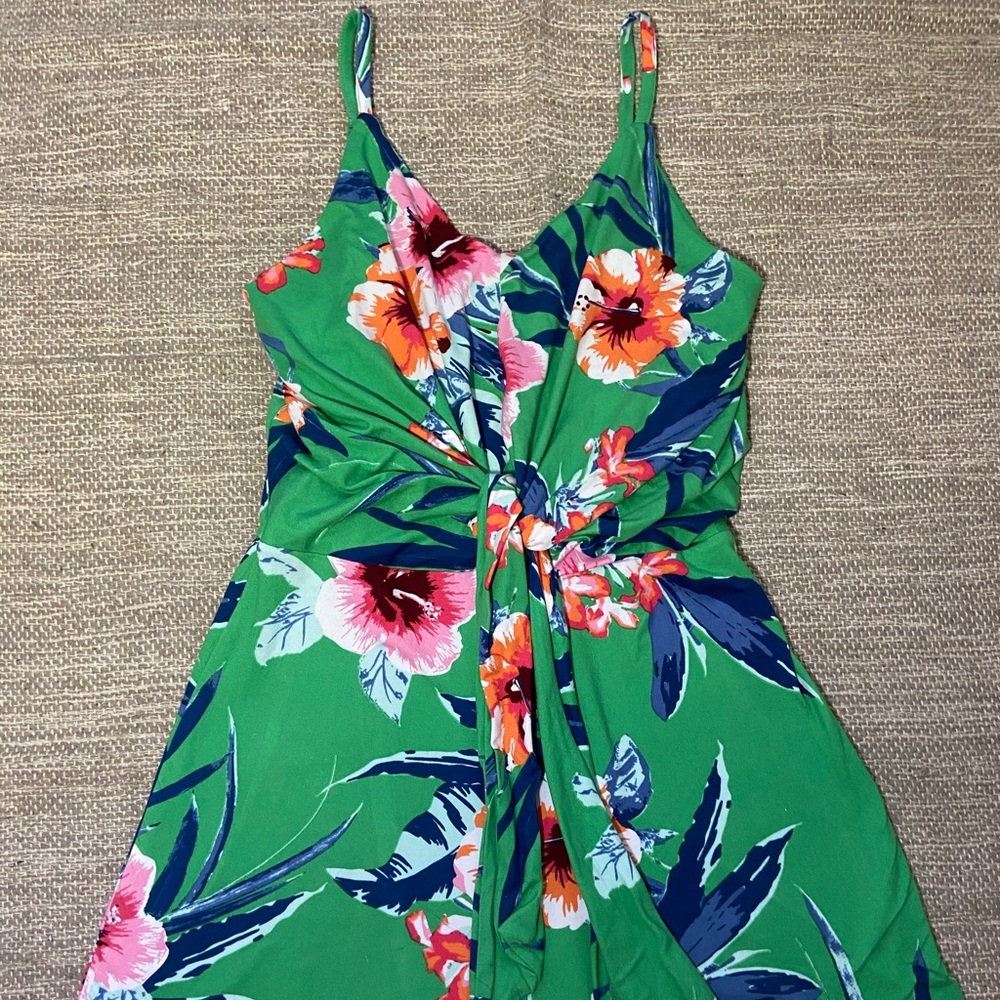 Green Floral Romper